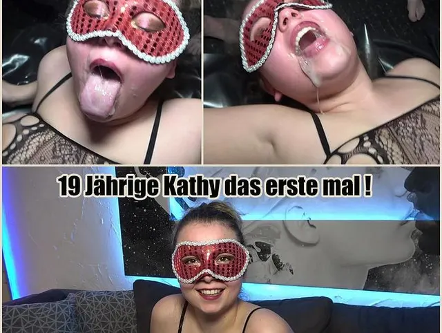 19 Jährige Kathy ihr erster AO Gangbang