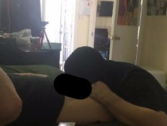 Smoker jock gets foreskin and ballsack worshipped