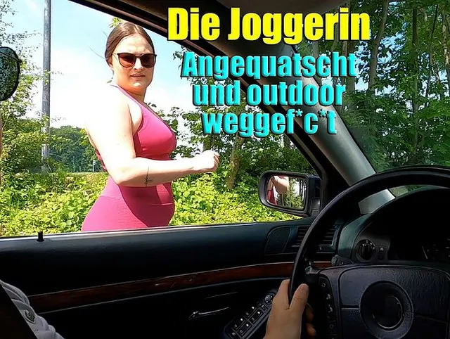 Die Joggerin. Angequatscht und outdoor weggefickt