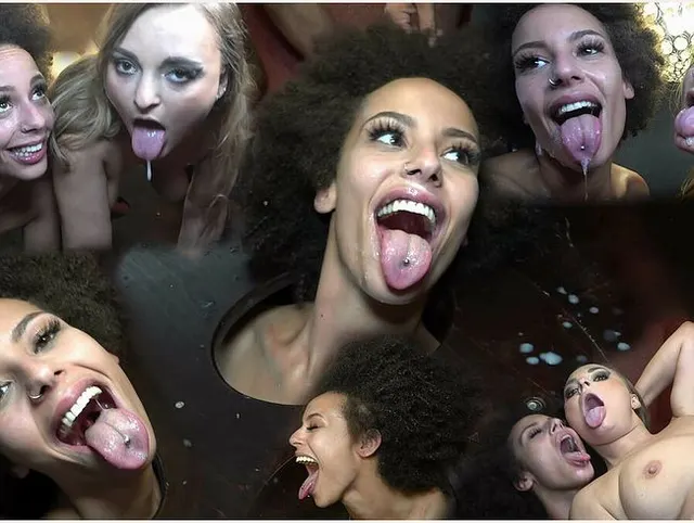 Ein Tisch Ein Loch Zwei Girls Viele Männer und noch mehr Sperma