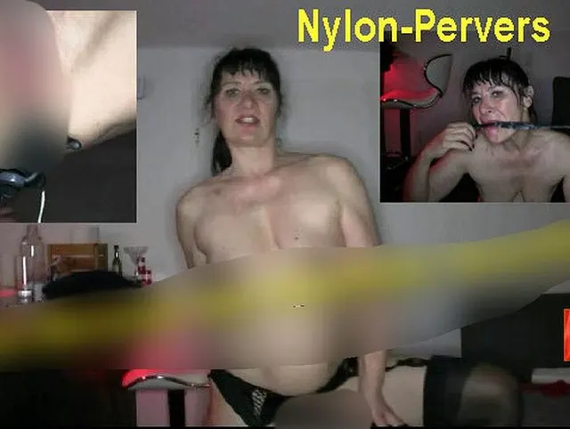 PERVERS !!- Aus besamter Arschfotze Nylon-Strupf