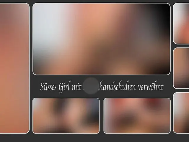 Süsses Girl mit Latexhandschuhen verwöhnt