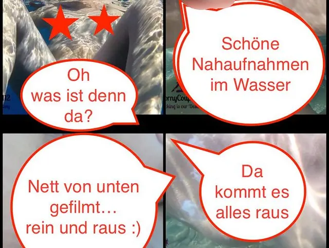 *HD*Unterwasserfick in Public, Creampie im Wasser, Nahaufnahmen + POV + Muschi und Rosette rasiert