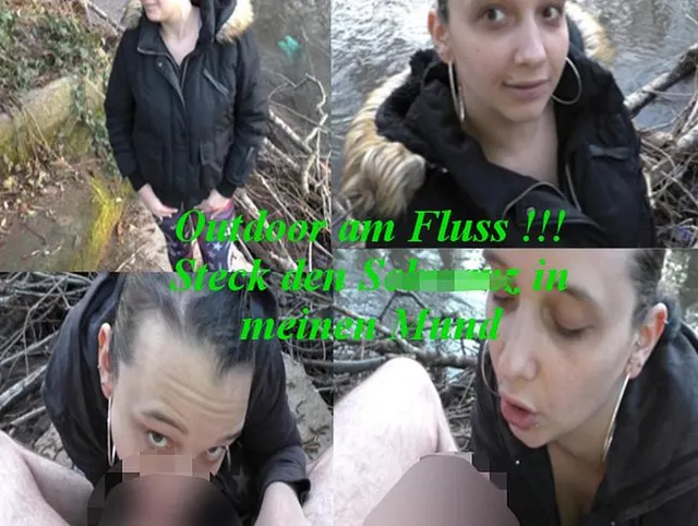 Outdoor am Fluss !!!  Steck den Schwanz in meinen Mund