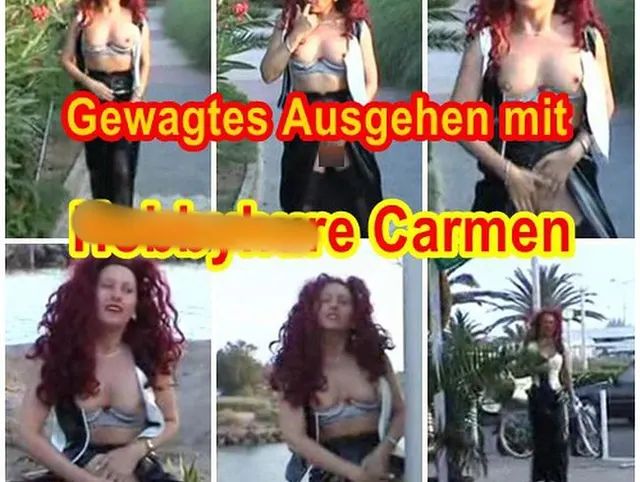 Hobbyhure Carmen zeigt sich gerne in der Öffentlichkeit.