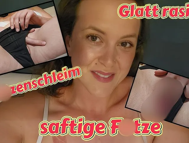 So viel Pussycream gab es noch nie !!! - Frisch rasierte Fotze zum Orgasmus gefingert!