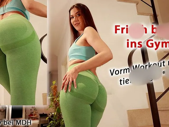 Frisch besamt ins Gym! Vorm Workout noch geil vollgepumpt!!