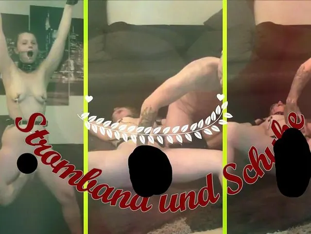 Bitch mit Schuh gefickt und Stromband