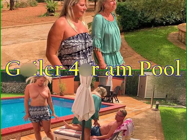 Geil zu 4 am Pool gefickt