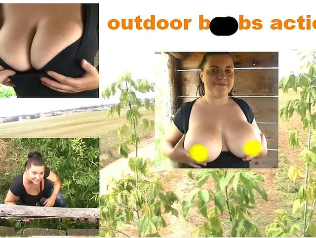 Public boobs grabbing before blowjob