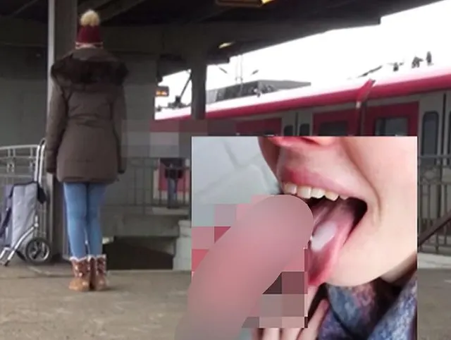 SEIN 1.Mal Nervöser Fahrgast mitten am Bahnsteig abgemolken (Blasen+Cumshot)