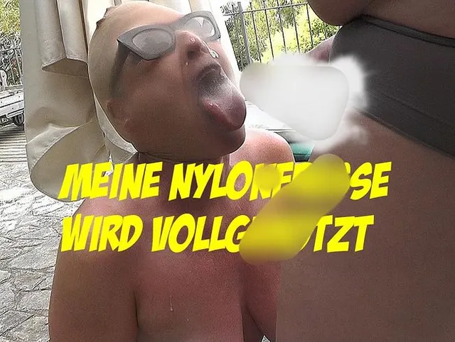 Meine Nylonfresse wird vollgerotzt