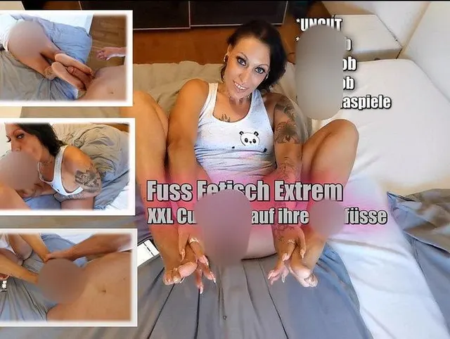 Fuss Fetisch Extrem.XXL Cumshot für ihre Fickfüsse