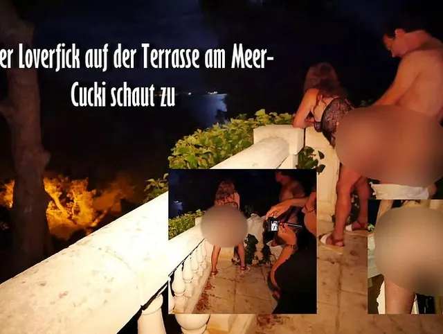 Geiler Loverfick auf der Terrasse am Meer – Cucki schaut zu