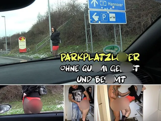 Parkplatzluder ohne Gummi gefickt und besamt