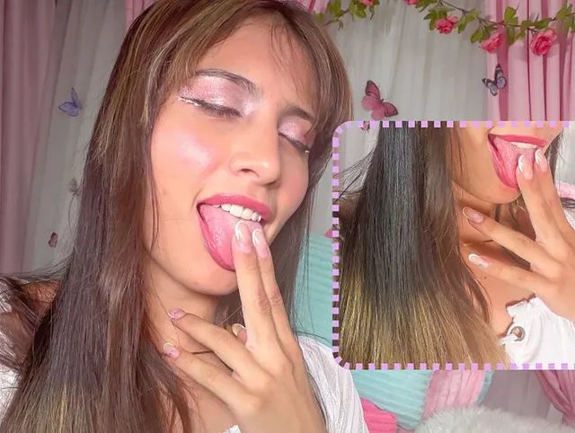 A provocation with a playful face, fingers, and lots of saliva.
