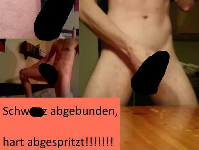 Schwanz abgebunden und hart abgespritzt!!!