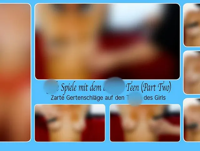 Geile Spiele mit dem devoten Teen (Part Two) -  Zarte Gertenschläge auf den Titten des Girls