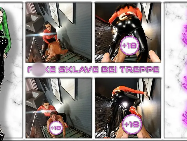 Ficke Sklave bei Treppe