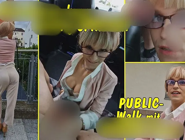 Kleinschwanz spritzt ganz schön viel! Public Walk mit Sperma-Fresse!