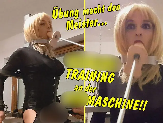 Übung macht den Meister... Fieses Blowjob-Training an der Fickmaschine!
