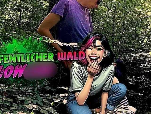 Voll ins Gesicht gerotzt! Öffentlicher Wald Blowjob mit Spermawalk!