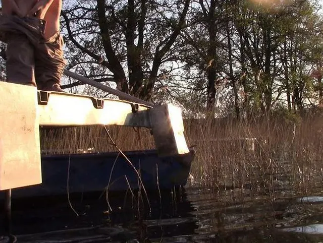im Bogen ins Wasser gepisst