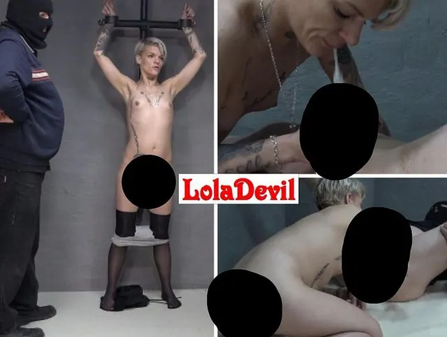 Im Keller angekettet wurde ich für einen Blowjob losgemacht. Schwanz leergemacht & wieder angekettet