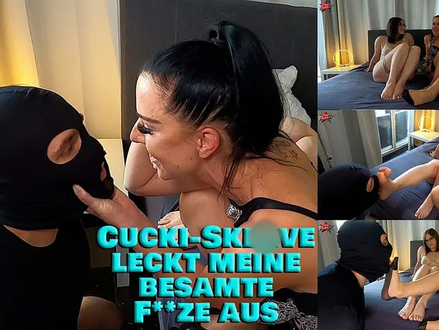 Cucki-Sklave leckt meine besamte Fotze aus