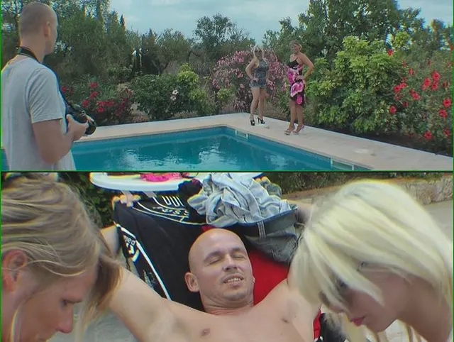 Dreierfick mit dem Fotografen am Pool