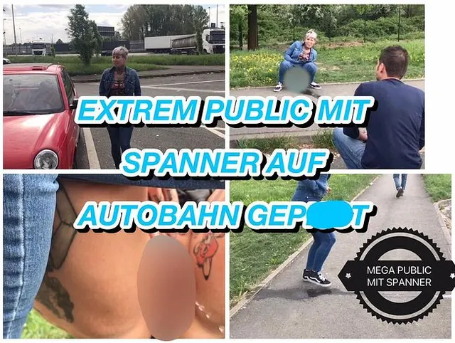 Extrem Public mit Spanner auf Parkplatz gepisst