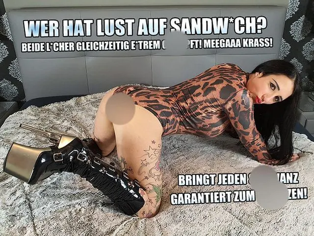 Wer hat Lust auf Sandwich? Beide Löcher Extrem gleichzeitig Gestopft!