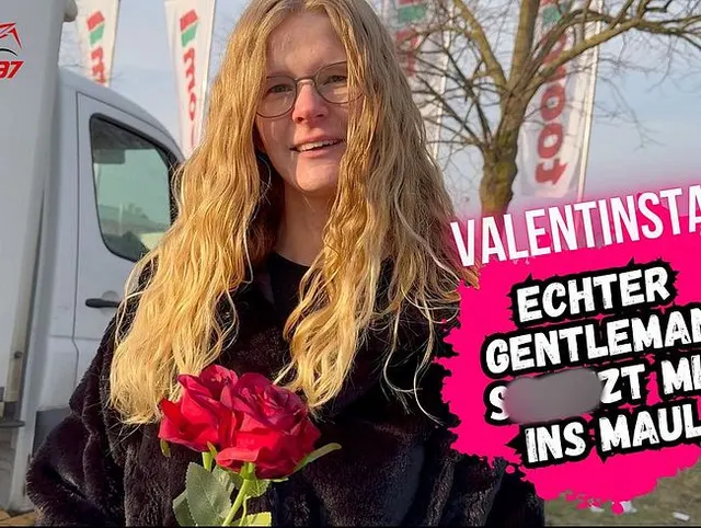 Valentinstags Date Gentleman mit Ekel Schwanz spritzt mir ins Maul