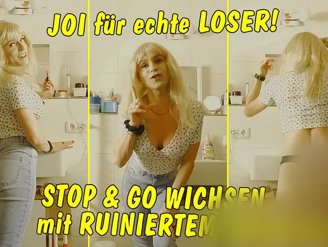 JOI für echte Kleinschwanz-Loser! Fieses Stop & Go Wichsen mit ruiniertem Orgasmus!