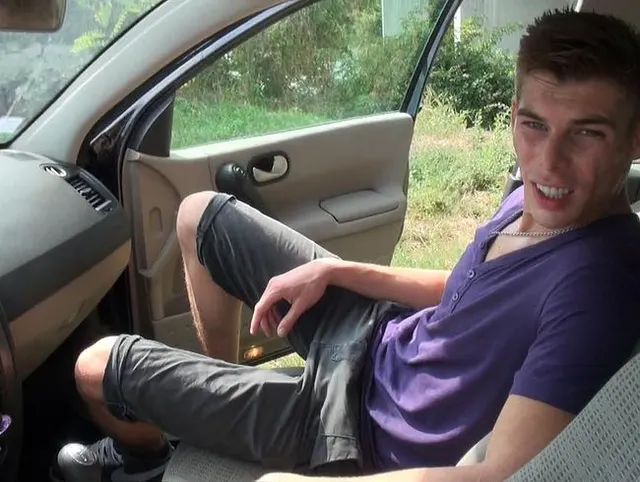 sucked by sexy guy outdoor near the publci road