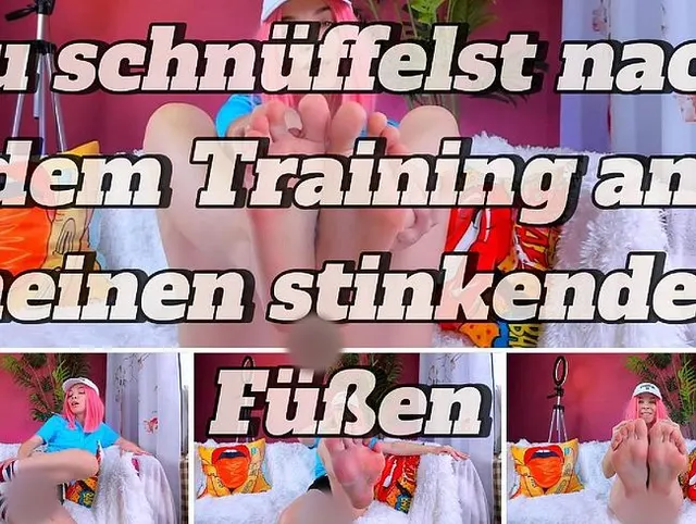Du schnüffelst nach dem Training an meinen stinkenden Füßen