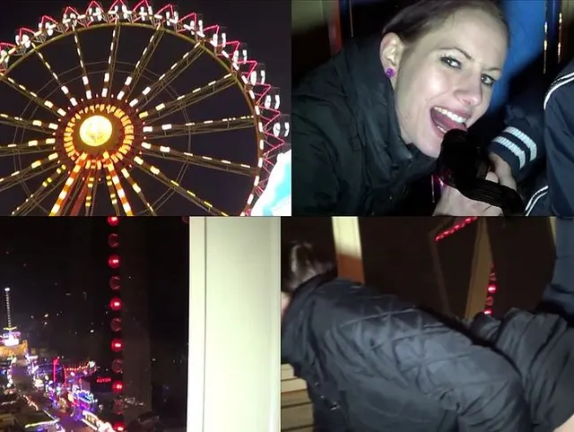 Extrem-Public auf dem Jahrmarkt im Riesenrad u schluckt