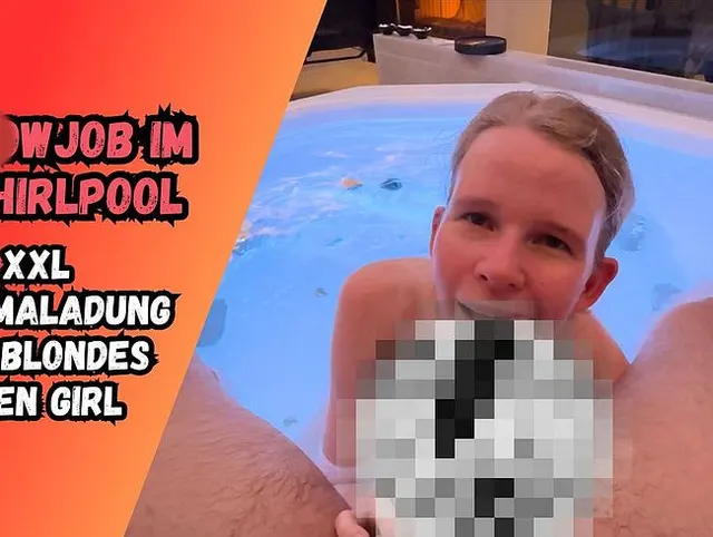 Blondes Teen bläst Schwanz im Whirpool! Geiles Facial für die Schlampe!
