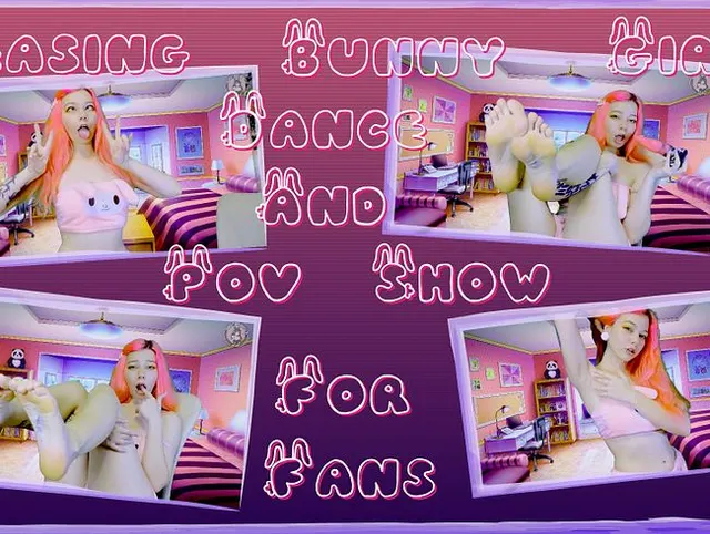 Neckischer Bunny-Girl-Tanz und heiße POV-Show für geliebte Fans.