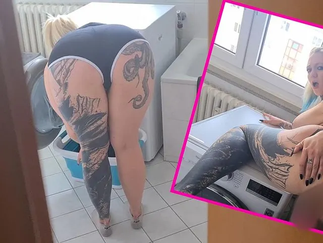 Ist mein Stiefbruder ein perverser Spanner? Fotzenbesamung auf der Waschmaschine