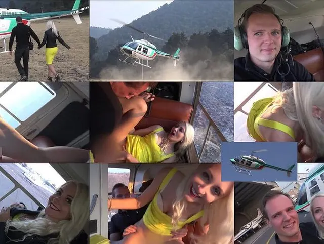 Weltpremiere! Sex im Helikopter mit mega sexy Blondine u der Pilot kriegt nichts mit..