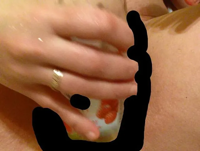 Bottle in pussy.