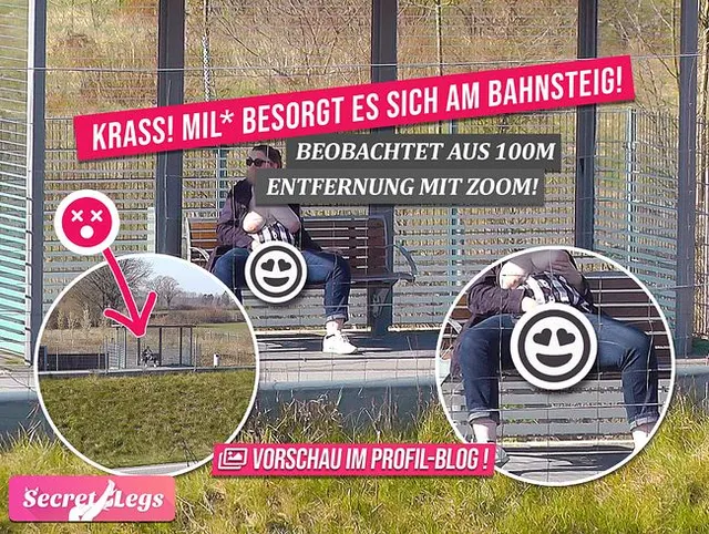 KRASS! MILF besorgt es sich am Bahnsteig! - Beobachtet aus 100m Entfernung mit Zoom!