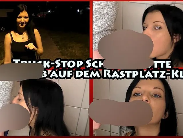 Truck-Stop Schlucknutte - Throatjob auf dem Rastplatz-Klo!!