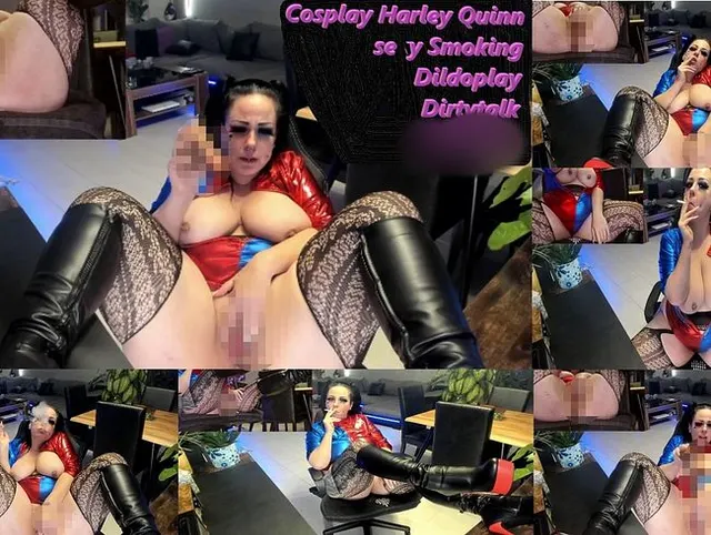 Cosplay: HarleyQuinn (Sexy Smoking, Dildoplay, Dirtytalk, Squirting)