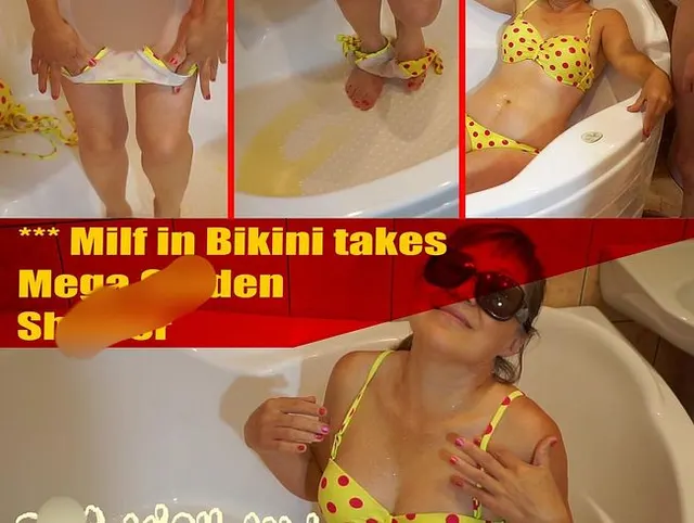 *** Milf im Bikini nimmt Mega Golden Shower