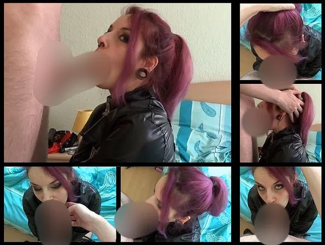 Sklavin in Zwangsjacke in den Rachen gefickt