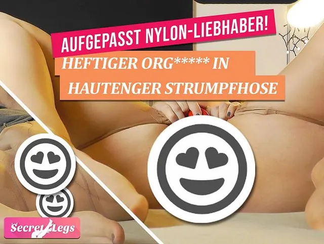 Aufgepasst Nylon-Liebhaber! Heftiger Orgasmus in hautenger Strumpfhose