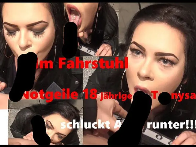 Im Fahrstuhl-Notgeile 18 jährige Teenysau schluckt Alles runter!