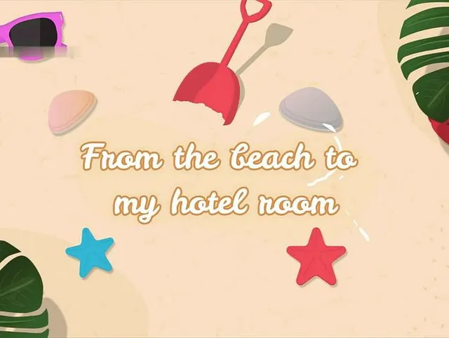 Vom Strand in mein Hotelzimmer - schlampiger Blowjob, Dirty Talk, Ficken